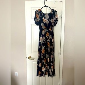 Bohme black floral dress- L